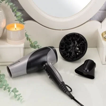 Remington Ionic Dry 2200 Secador de pelo con difusor, Negro y Gris